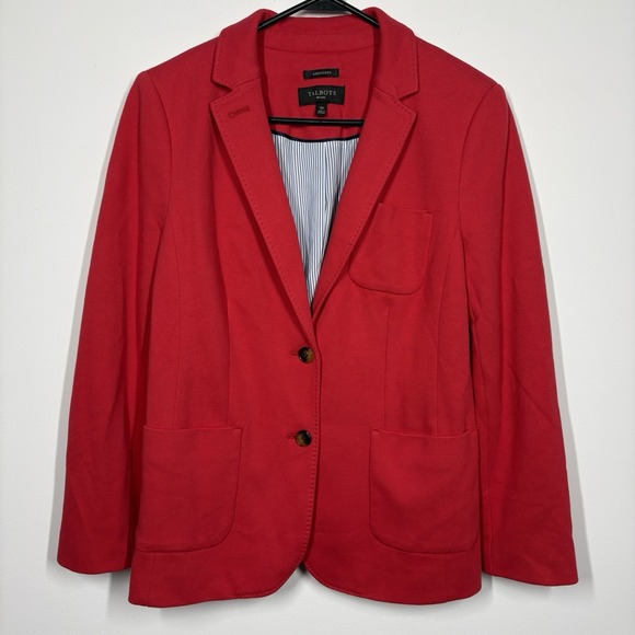 Talbots Jackets & Blazers - Talbots Women Aberdeen Blazer Jacket Size 12P Red Button Up Office Career Pocket